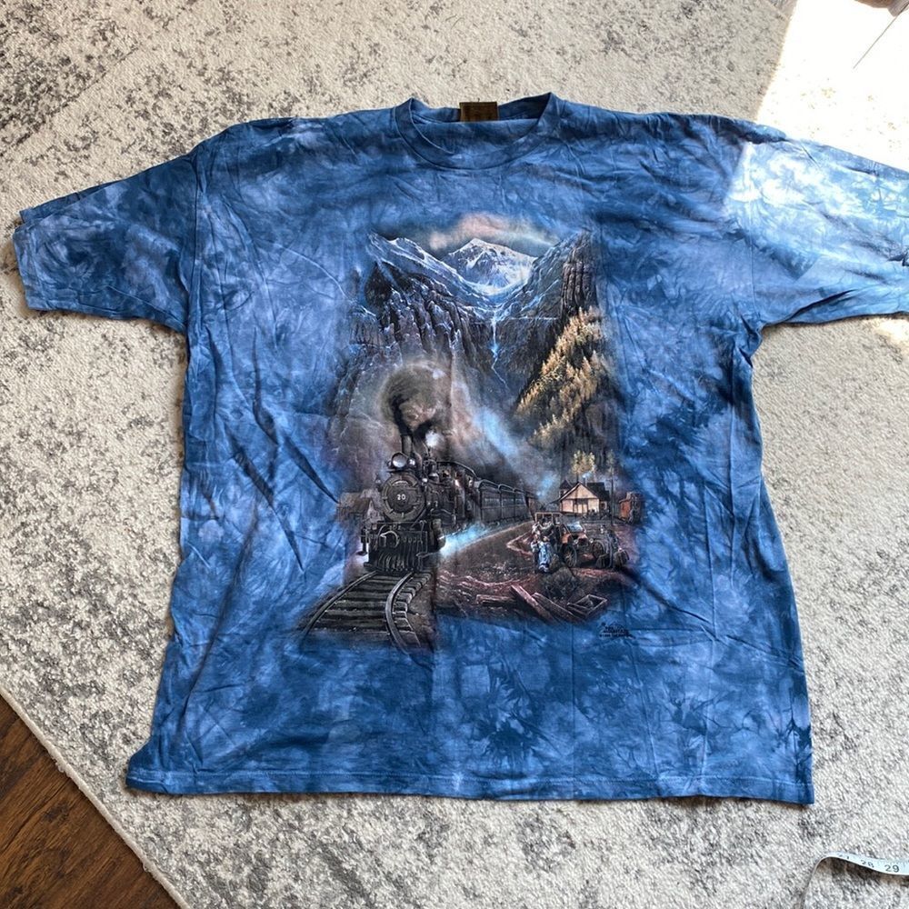 The Mountain 1999 Ted Blaylock Train Mountain T-Shirt XXXL EUC leather tag USA